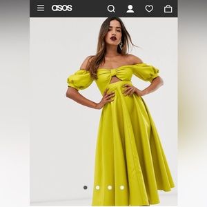 NEW ASOS Chartreuse Gown